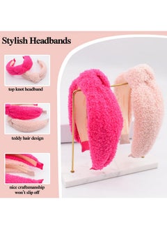 Fluffy Knotted Wide Headband - Fashion Pink Hairbands, Turband Head Band Hair Accessories For Girls 2Pcs - pzsku/Z5088ED3F7F875C8972E1Z/45/_/1735567015/6ab70224-4ed9-4083-80ac-62fd9aed3d23