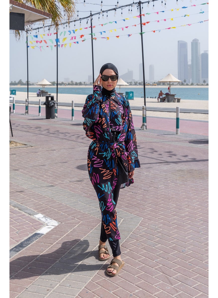 Remsa Mayo Remsa Swimsuit Remsa Modest Swimsuit One Kaftan Kimono Pareo RP013 Neon  - Image 2