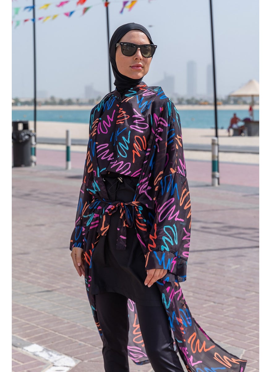 Remsa Mayo Remsa Swimsuit Remsa Modest Swimsuit One Kaftan Kimono Pareo RP013 Neon  - Image 5