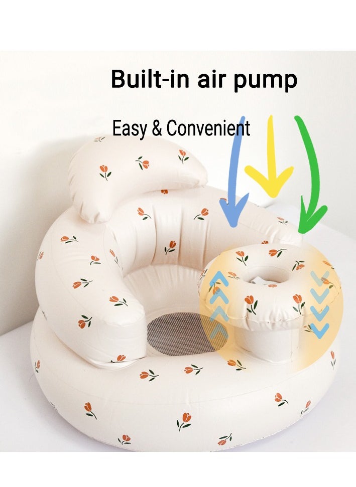 Daytoyz Baby Inflatable Seat for Babies 3-36 Months, Built-in Air Pump, Baby Support Seat Summer Toddler Chair for Sitting Up, Baby Shower Chair Floor Seater, Infant Back Support Sofa  - Image 4