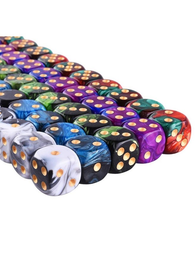 AUSTOR - AUSTOR 50 Pieces 6 Sided Game Dice Set 5 Two Tone Colors Dice with Gold Pips Round Corner Dice for Playing Games Like Tenzi, Farkle, Yahtzee, Bunco or Teaching Math - Image 1