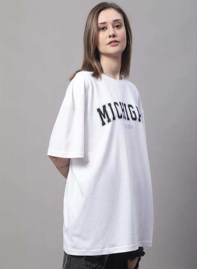 Take Two Women White Oversized Slogan Print T-Shirt - Image 4