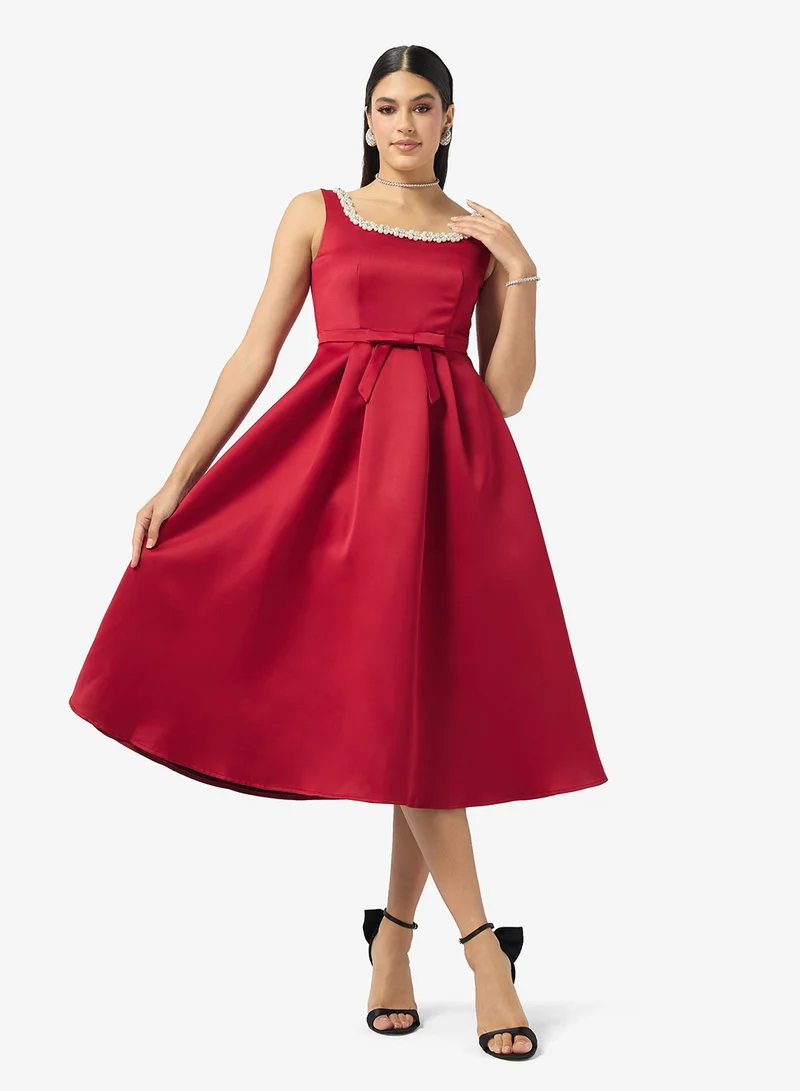 Embellished Neck Cocktail Dress