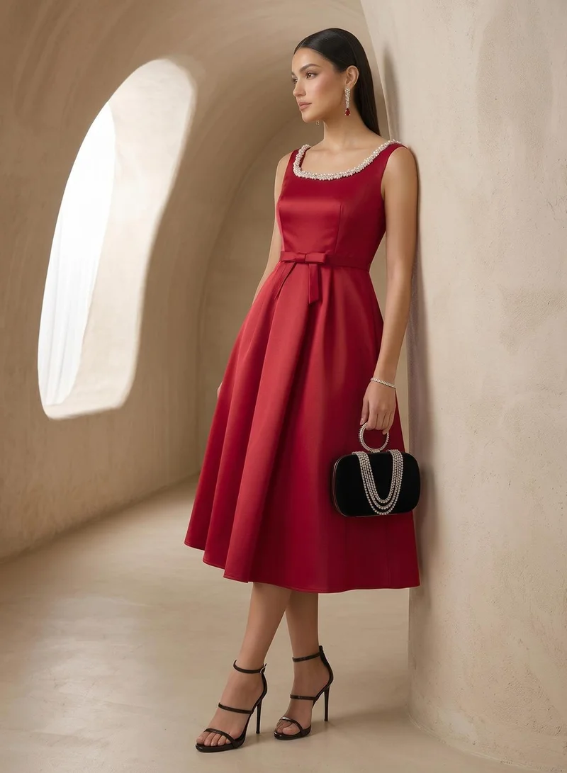 Ella Limited Edition  Embellished Neck Cocktail Dress for Women | Best Price UAE