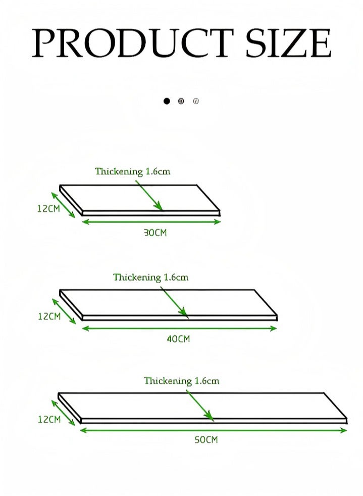DUNISO 3 Pieces of Wall mounted floating shelves, storage rack, display rack, suitable for bedrooms, living rooms, bathrooms, kitchens, offices - Image 2