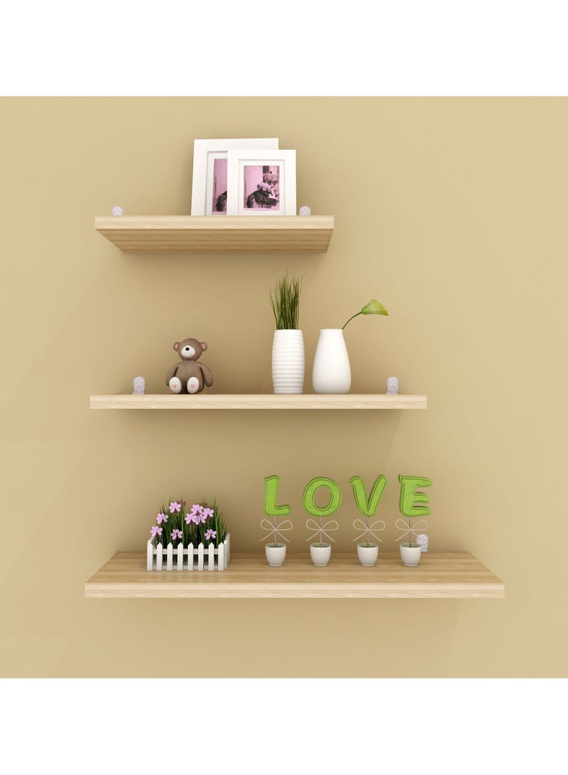 DUNISO 3 Pieces of Wall mounted floating shelves, storage rack, display rack, suitable for bedrooms, living rooms, bathrooms, kitchens, offices - Image 1