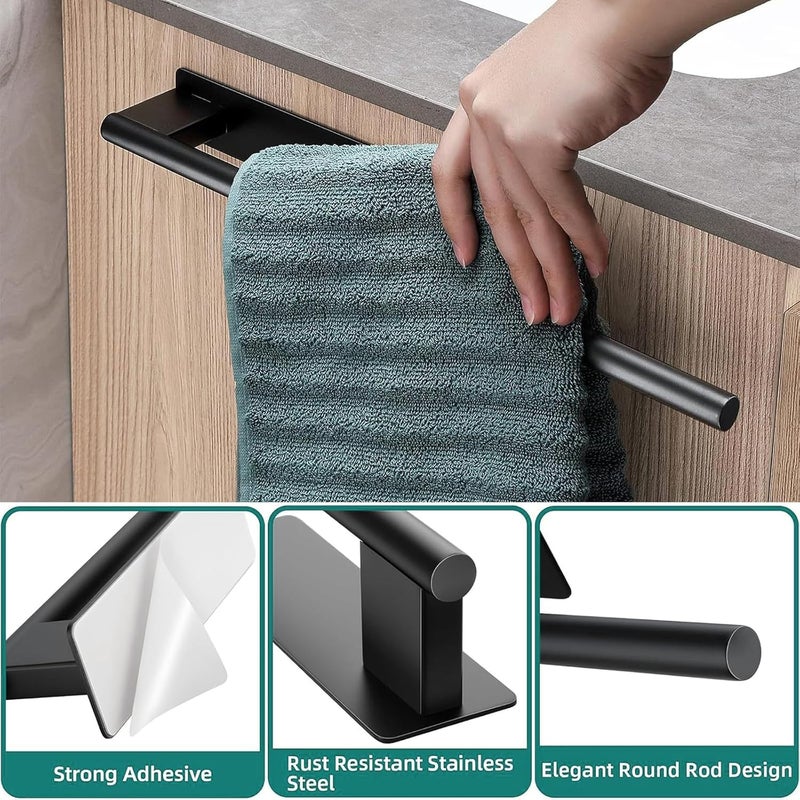 KASTWAVE Hand Towel Holder, SUS 304 Stainless Steel Self Adhesive Bathroom Towel Bar, for Bathrooms and Kitchen, No Drilling, for Kitchen, Toilet - Image 3