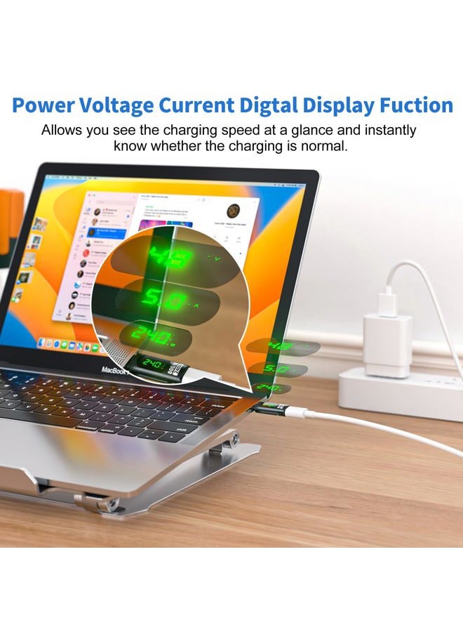 DuHeSin 240W USB C Adapter Power Meter Tester (3 Pack) - Voltage Current Power LED Digital Display, Type C Male to Female Extension Connector for 1Phone 15/16, MacBook, iPad & More USB-C Cables/Devices - Image 2