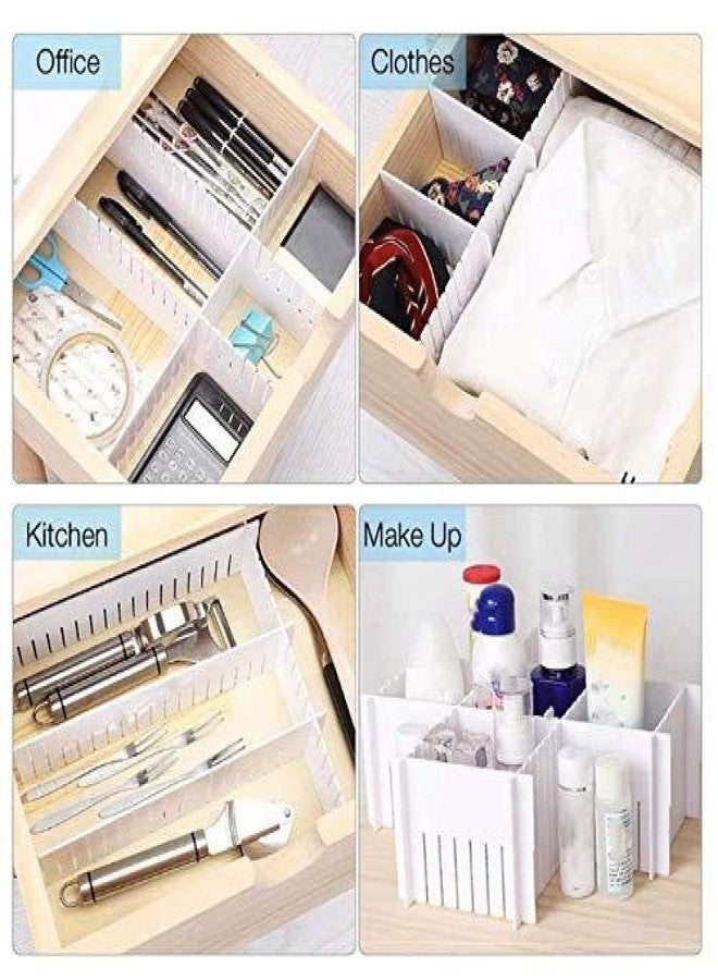 Barasti Adjustable Drawer Organiser and Kitchen Board Divider for Storage Cabinet Utensils and Cutlery Plastic Expandable Partition Separator for Kitchen Bedroom Bathroom Closet Home Organisation - Image 4