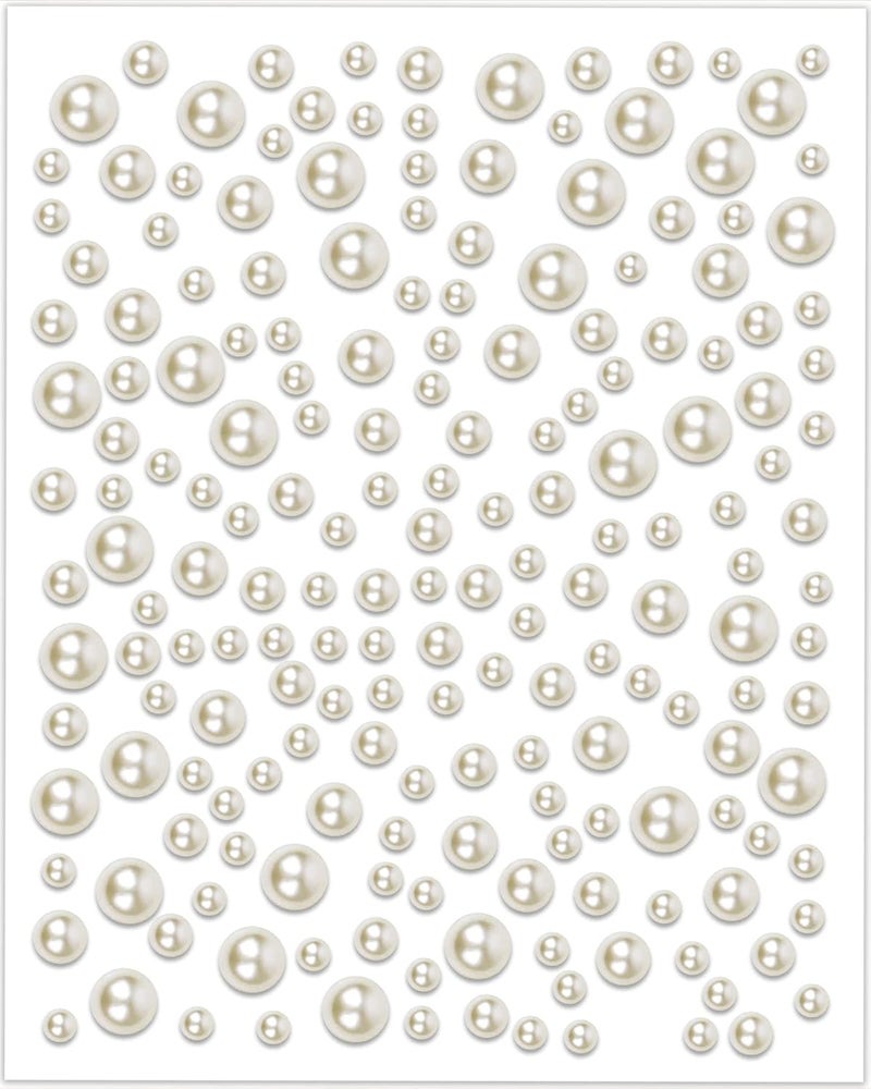 sticro 1920 Pcs Flatback Pearls for Nails & Hair, Self-Adhesive Pearl Stickers for Nail Art Face Makeup, 3/4/5/6mm Assorted Sizes Hair Gems Nail Gems Pearls for Crafts