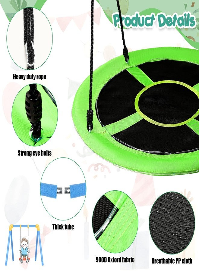 Lunmon 40 Inch Waterproof Saucer Swing with LED Rim Light 660 lb Load Saucer Tree Swing 900d Oxford Adjustable Outdoor Swing for Adults and Kids, Includes Hanging Kit for Play at Night Outdoor - Image 3