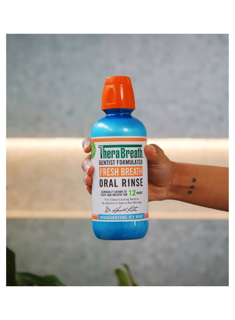 Therabreath Fresh Breath Oral Rinse Invigorating Icy Mint 473ml - Image 3