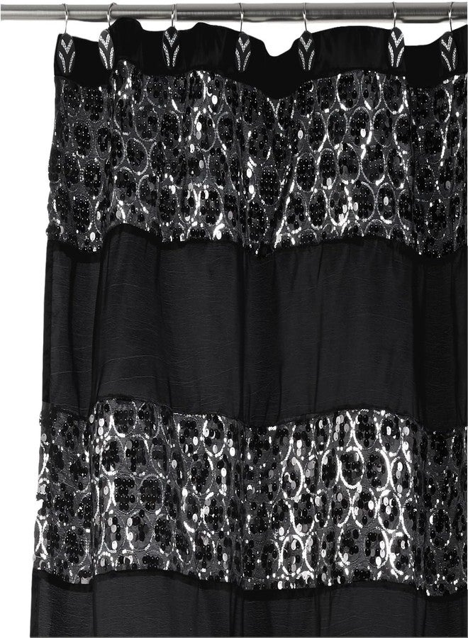 Popular Bath Sinatra Black Collection, 70" x 72" Bathroom Shower Curtain - Image 3