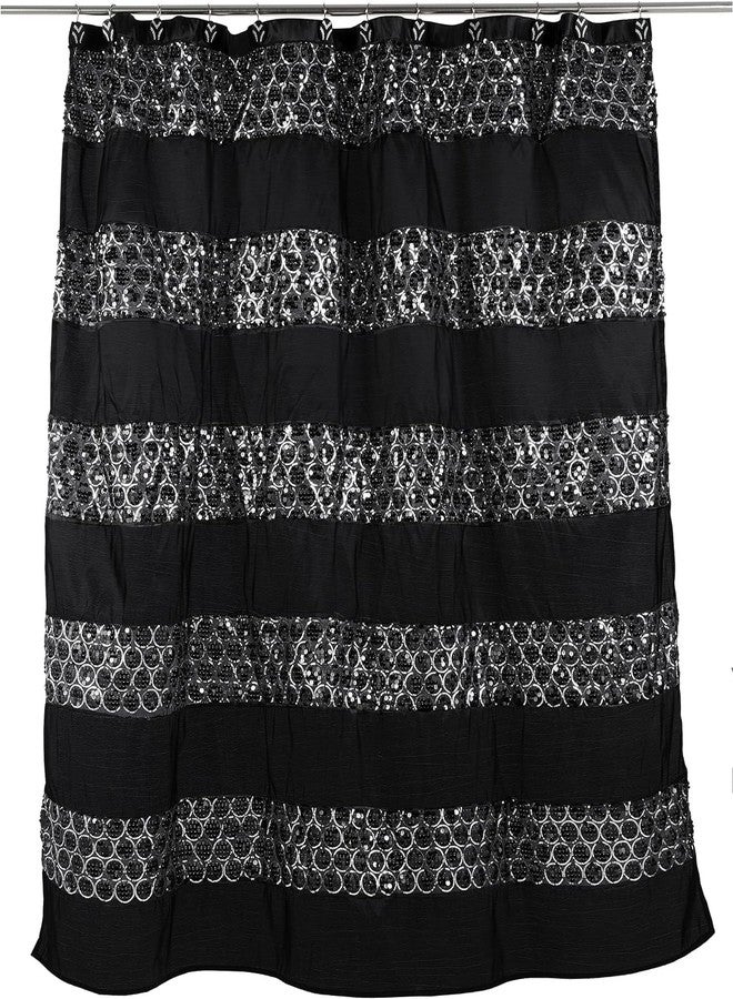 Popular Bath Sinatra Black Collection, 70" x 72" Bathroom Shower Curtain - Image 1