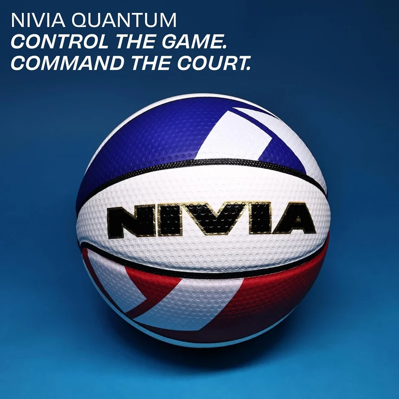نيفيا Nivia Quantum Basketball - Pro-League Match Ball for Indoor Courts, Size 7, Multicolor