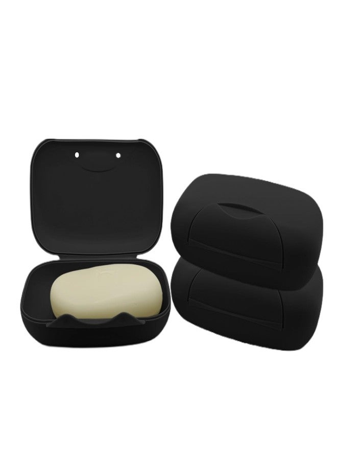 Vonpri Travel Soap Holder Bar Soap Dish Shower Soap Saver Case Container Box for Bathroom Camping Gym Vonpri (Matt Black 3pack) - Image 1