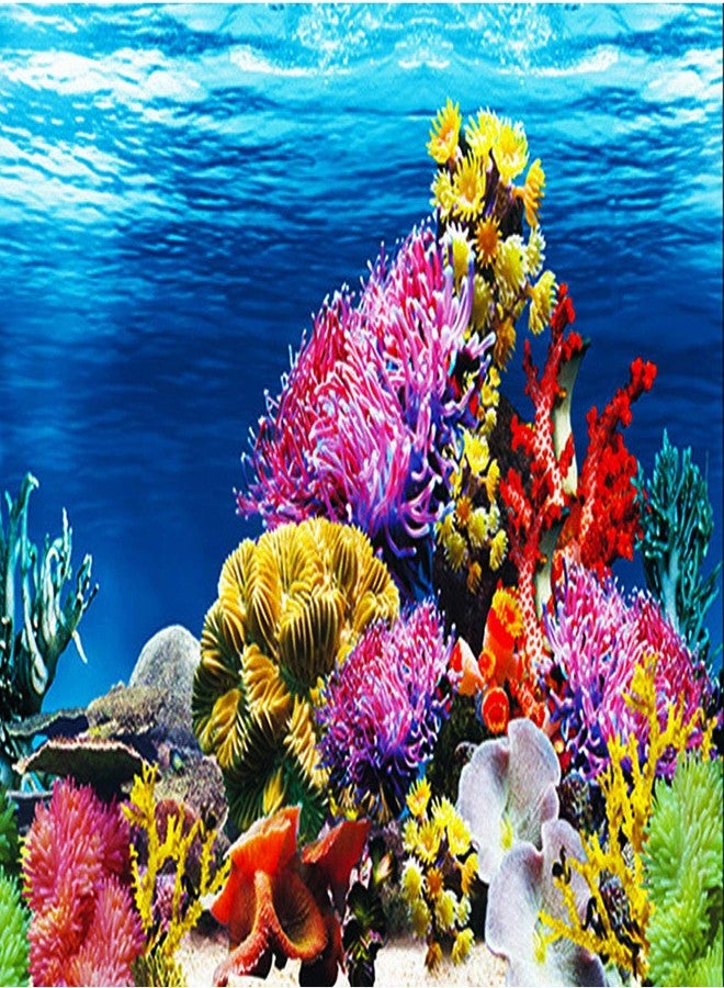 ELEBOX Fish Backgrounds Paper Double Sides Aquarium Background Picture, Colorful Fish Tank Background 16"x 40" - Image 3