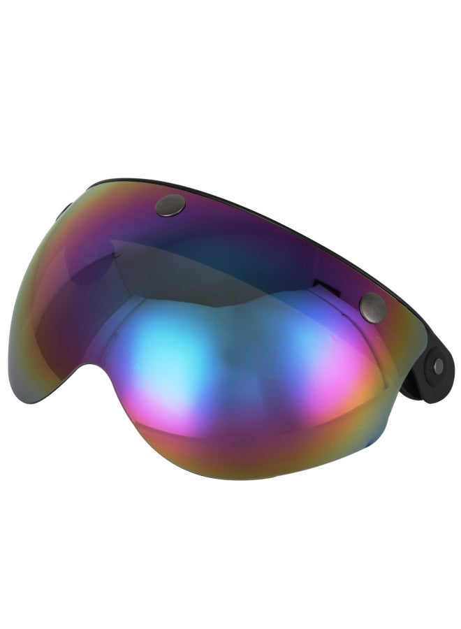Rainbow Slices Motorcycle Helmet Lens Retro Half Helmet W Lens Triple Buckle Helmet Accessories Flying Helmet Bubble Lens Bv06