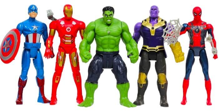 صندوق العاب مجموعة شخصيات أفنجرز هالك كابتن أمريكا ثانوس أيرون مان سبايدر مان مجموعة مكونة من 5 شخصيات مجسمة للأطفال - Image 1
