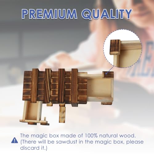 Diteje Puzzle Box, Magic Wooden Boxes Case Card Holders with Secret Hidden Compartment for Adults and Kids - Image 3