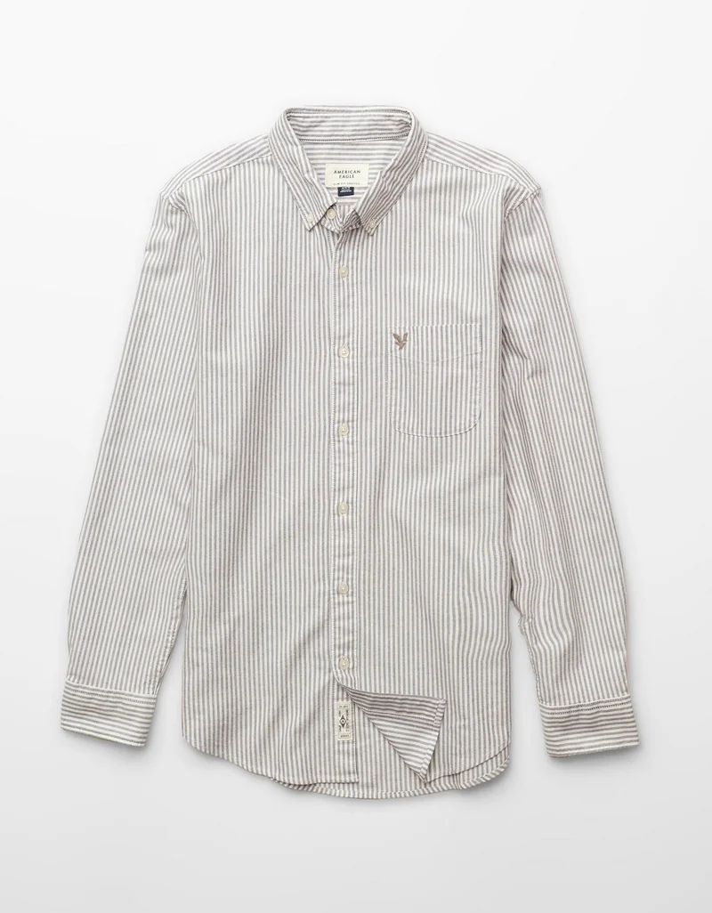 American Eagle  AE Slim Fit Everyday Oxford Button-Up Shirt for Men | Best Price UAE