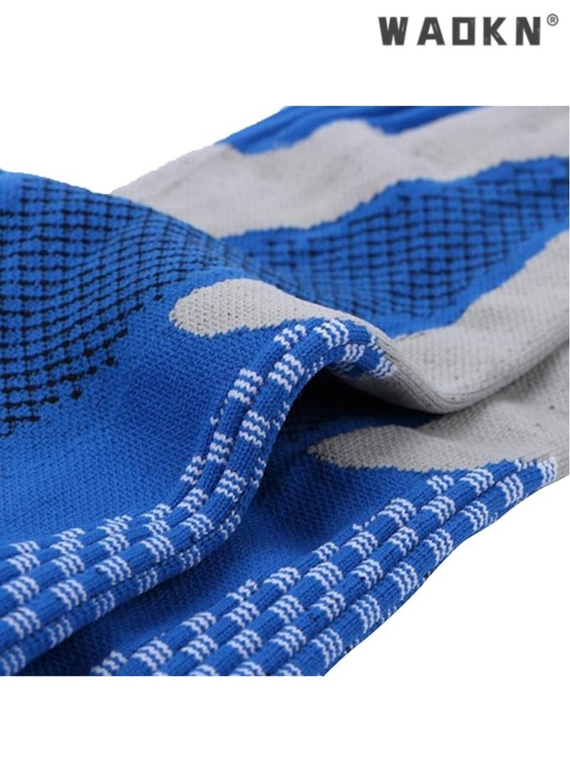 WAOKN High-Performance Compression Running Socks, Professional Sports Long-Tube Football Socks, Calf-Length Design, Extremely Elastic, Suitable for Long-Duration Sports Activities（Blue）  - Image 4