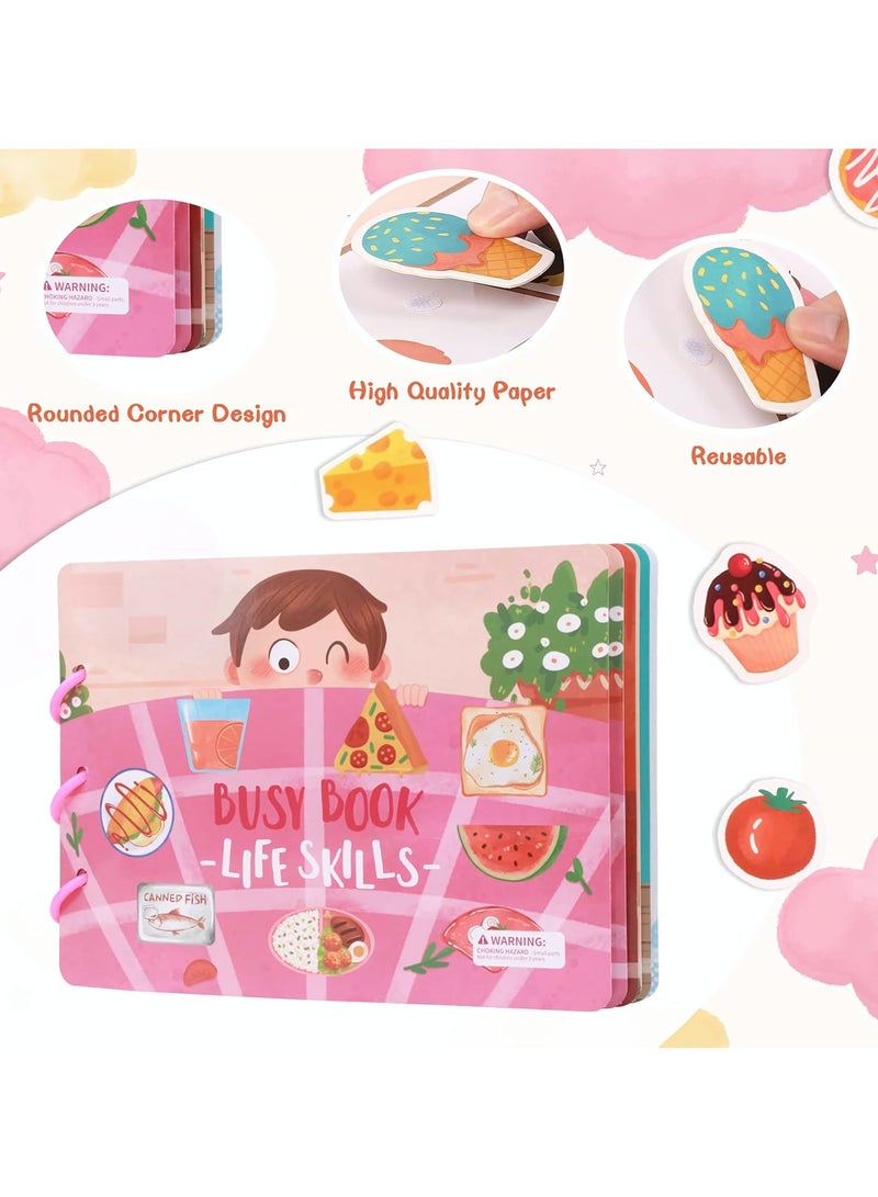 Busy Books for Toddlers, Montessori Busy Book for Kids to Develop Learning Skills, Early Development Toys for 3+ Year Old Boys Girls, Quiet Book for Toddlers (Life Skills Theme) - Image 4