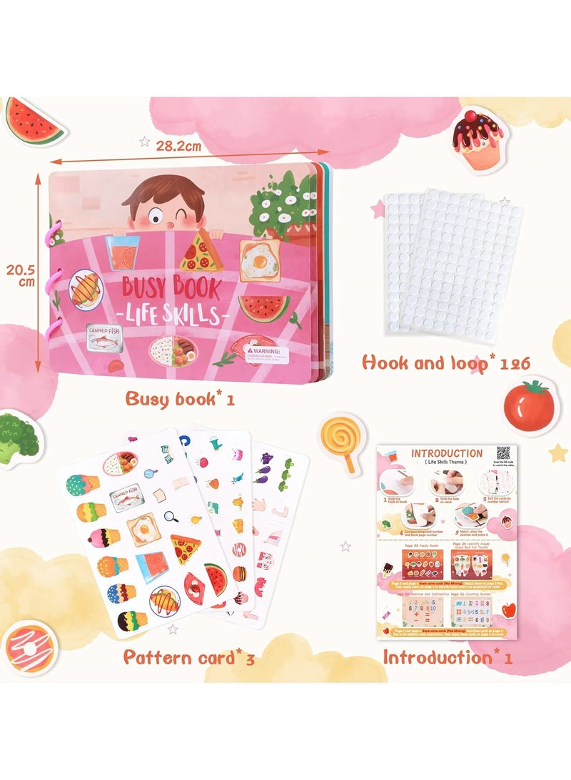 Busy Books for Toddlers, Montessori Busy Book for Kids to Develop Learning Skills, Early Development Toys for 3+ Year Old Boys Girls, Quiet Book for Toddlers (Life Skills Theme) - Image 5