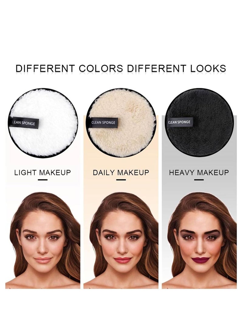 KASTWAVE 7 PCS Makeup Remover Pads, Make Up Remover Cloth, Reusable Make Up Pads with Spa Headbands, Double Sided Face Pads Washable Facial Towel Microfibre Cotton Face Eyes Cleansing Cloths for All Skin Type - Image 5