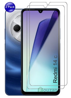 Redmi 14 c - 2 Pack Tempered Glass Screen Protector - Delicate Touch , Higher Transparency , Easy to Install ,Anti-scratch and Bubble-free Screen Protector - Clear