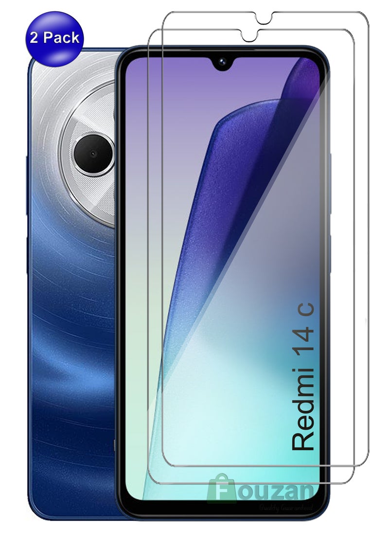 Generic - Redmi 14 c - 2 Pack Tempered Glass Screen Protector - Delicate Touch , Higher Transparency , Easy to Install ,Anti-scratch and Bubble-free Screen Protector - Clear - Image 1