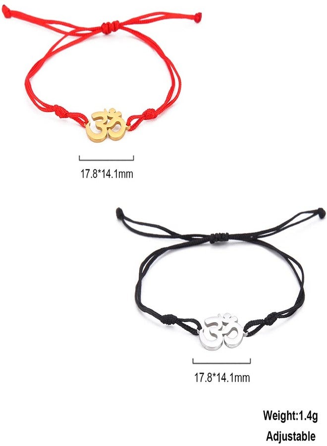 UNIFT Om Bracelet For Men & Women Stainless Steel Hindu Symbol Om Amulet Bracelets Charm Yoga Adjustable Bracelet Hypoallergenic Jewelry (silver+gold, Stainless Steel) - Image 5