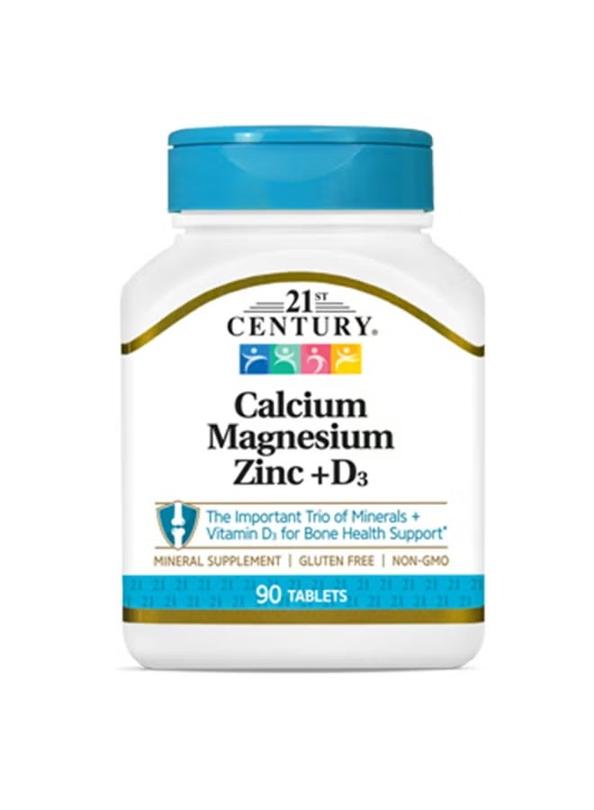 21st Century Calcium, magnesium, zinc, and vitamin D dietary supplement, 90 tablets - Image 1