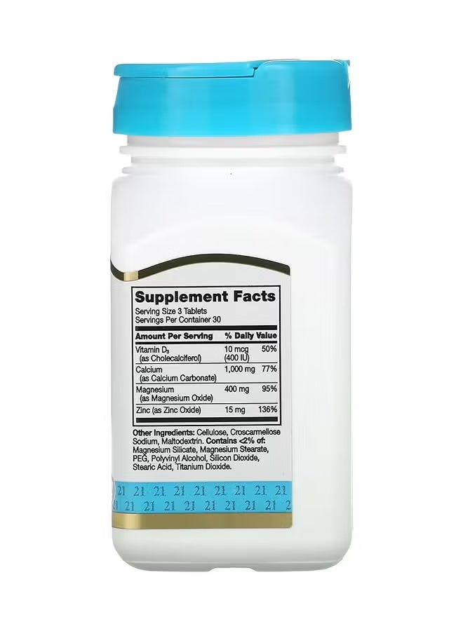 21st Century Calcium, magnesium, zinc, and vitamin D dietary supplement, 90 tablets - Image 2