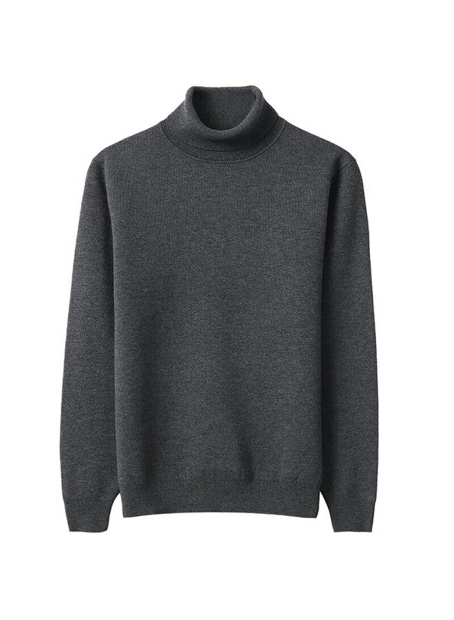 Markless Men's Sweater Autumn Winter Warm High Neck Knit Pullover Casual Base Shirt 1713 Deep Space Gray Xxl - Image 1
