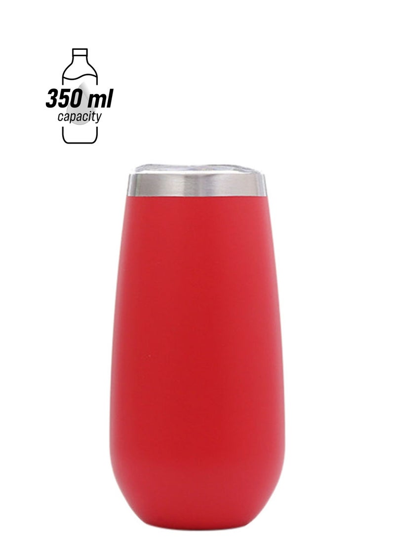Stainless Steel Eggshell Water Bottle Red 350ml