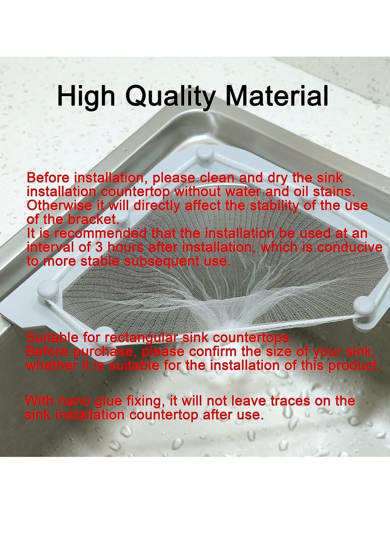 Generic - Triangle tri-holder corner sink filter net(Gray),Sink Strainer Bag with 100 pcs,Corner Sink Strainer Basket，Mesh sink strainer bags，Disposable sink strainer，Mesh Bag for Kitchen Waste Leftover - Image 1