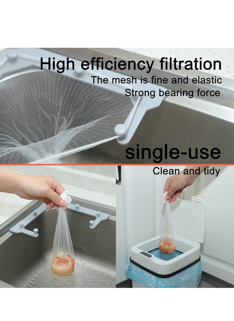 Generic - Triangle tri-holder corner sink filter net(Gray),Sink Strainer Bag with 100 pcs,Corner Sink Strainer Basket，Mesh sink strainer bags，Disposable sink strainer，Mesh Bag for Kitchen Waste Leftover - Image 1