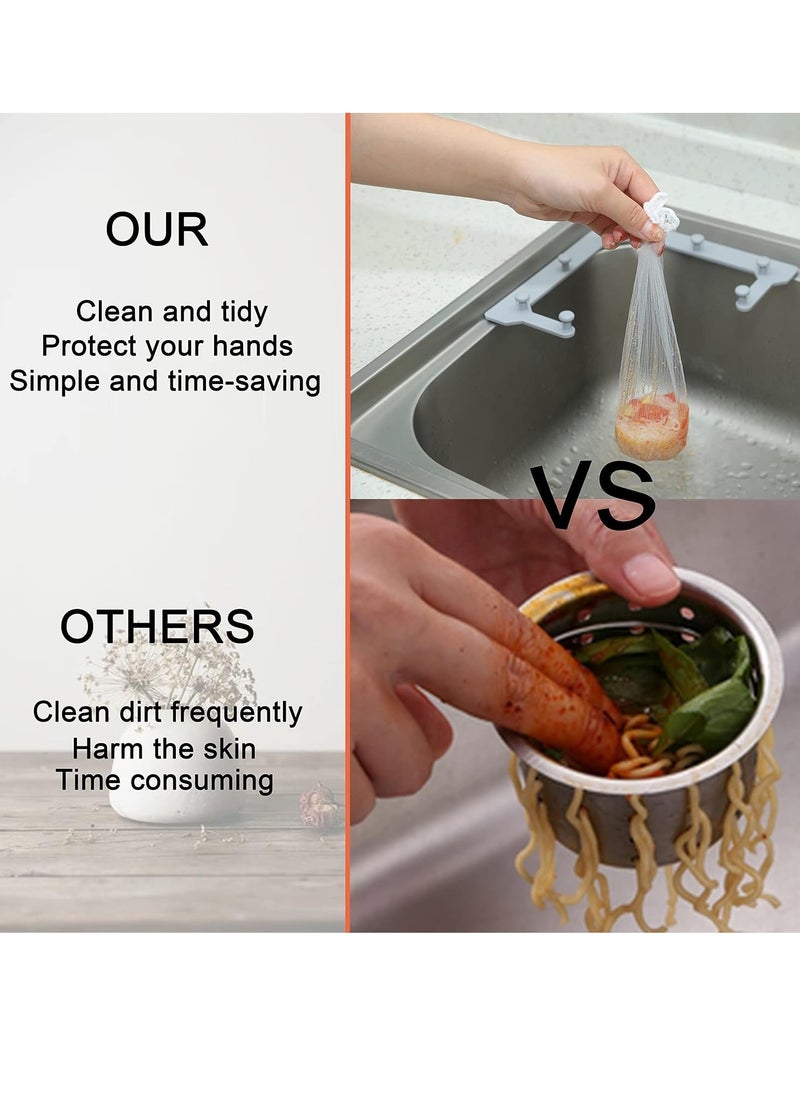Generic - Triangle tri-holder corner sink filter net(Gray),Sink Strainer Bag with 100 pcs,Corner Sink Strainer Basket，Mesh sink strainer bags，Disposable sink strainer，Mesh Bag for Kitchen Waste Leftover - Image 1
