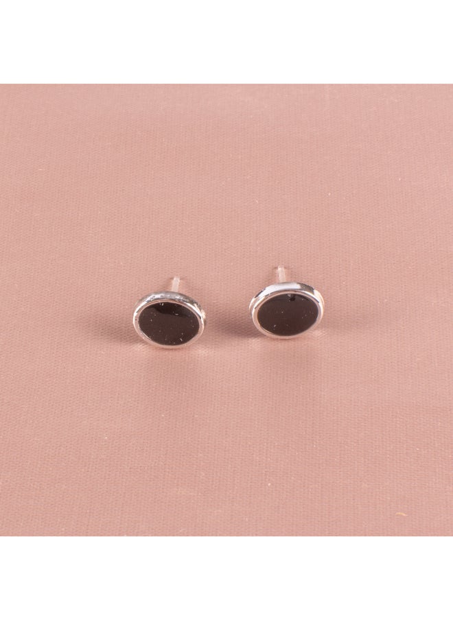 Generic Small Earring for Baby - Black Oval 