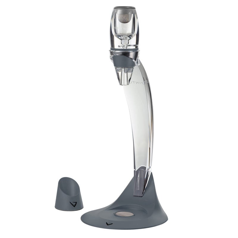 Vinturi Deluxe Essential Pourer and Decanter Tower Stand Easily and Conveniently Aerates by the Bottle or Glass and Enhances Flavors with Smoother Finish, Gray, Red Wine Set - Image 2