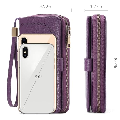 GAEKEAO Leather Credit Card Holder Wallet for Women RFID Blocking Large Capacity Bifold Zipper Card Case Organizer with Wristlet 45 Slots - Image 3