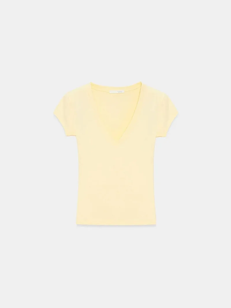 ديلفين DILVIN Slim Fit V-Neck Jersey Blouse