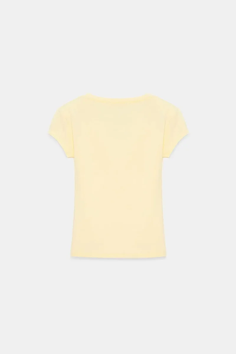 Dilvin Cream Natural DILVIN Slim Fit V-Neck Jersey Blouse for Women | Best Price UAE