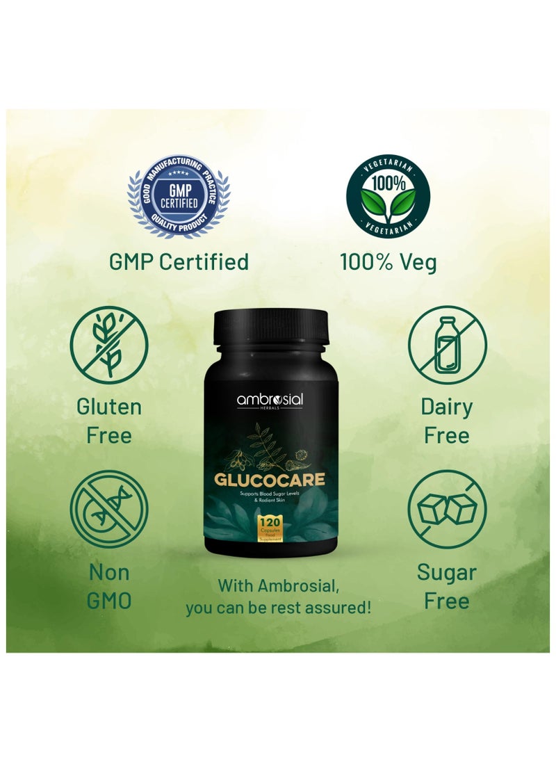 ambrosial - Pack Of 1 Glucocare, Bitter Melon, Neem And Black Plum 100% Natural Ingredients- 120 Capsules - Image 1