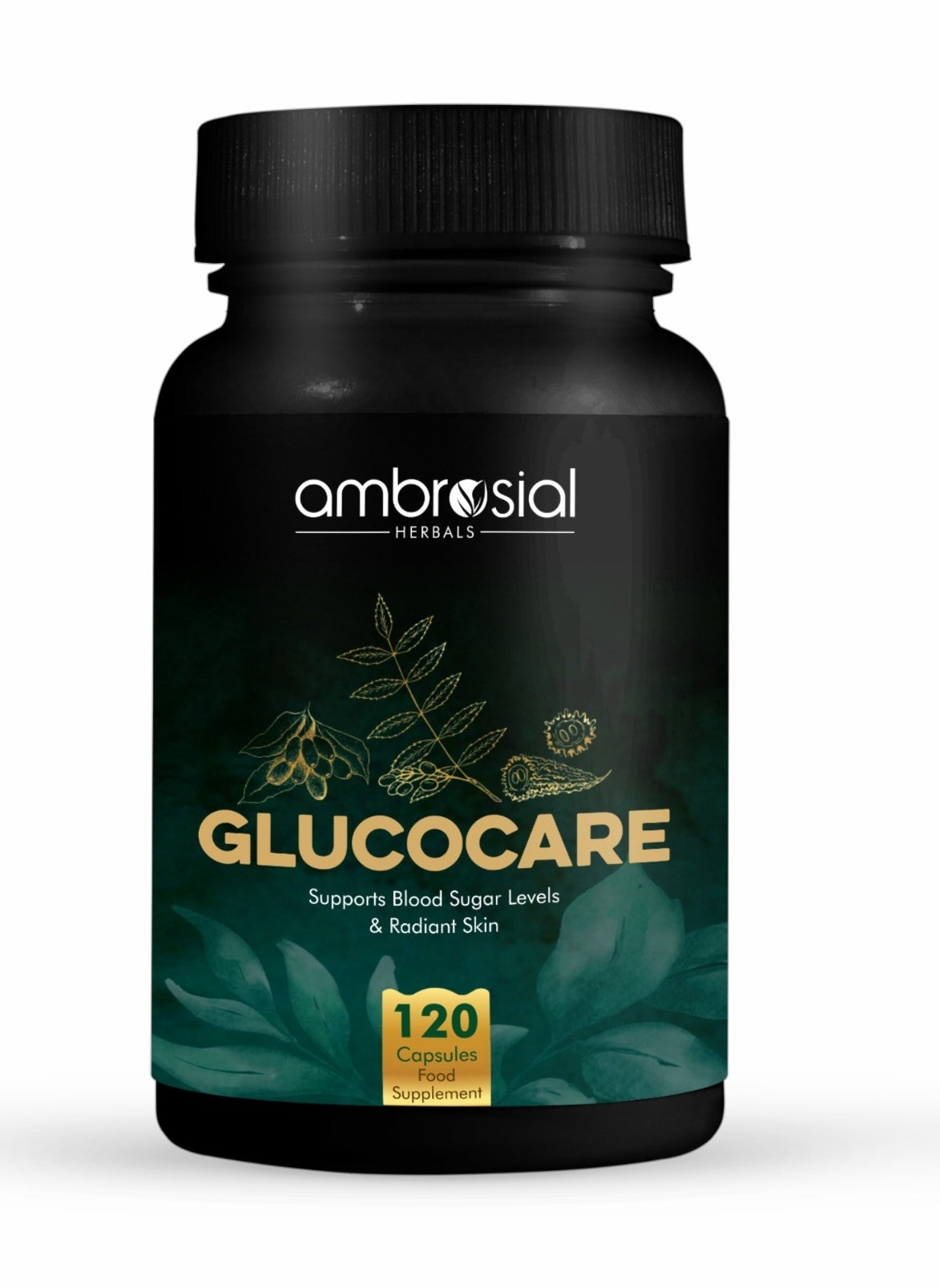 Pack Of 1 Glucocare, Bitter Melon, Neem And Black Plum 100% Natural Ingredients- 120 Capsules 