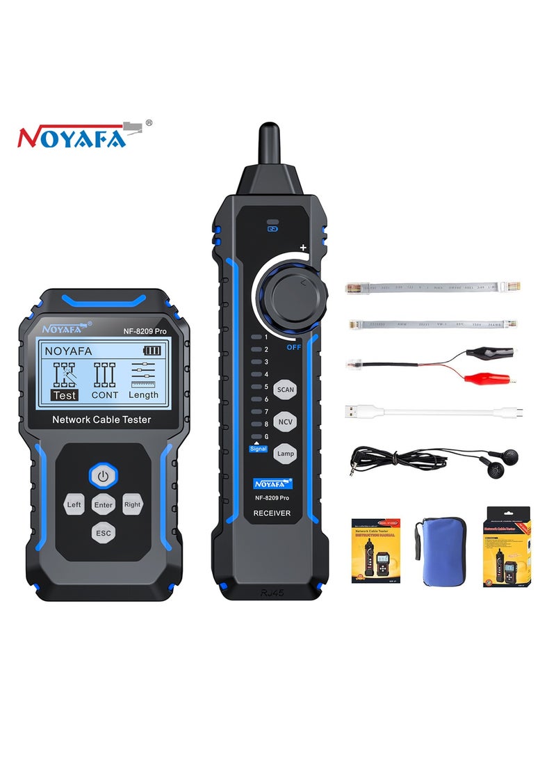 NOYAFA NF-8209Pro Network Cable Tester, Ethernet Cable Tester with PoE,NCV, Cable Length Test, Port Flashing, Line-to-line Dual Mode,Trouble-Free Line Scan Mode,CAT5,CAT6 Line Tracer,LAN Network Cable Tracer - Image 1