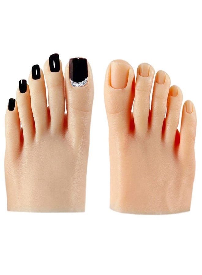 Dpofirs 1 Pair Silicone Practice Foot, Nail Practice Training Fake Half Foot Model, Fake Foot Mode for Acrylic Nails Art Training Display Practice (Light Skin Color) - Image 1