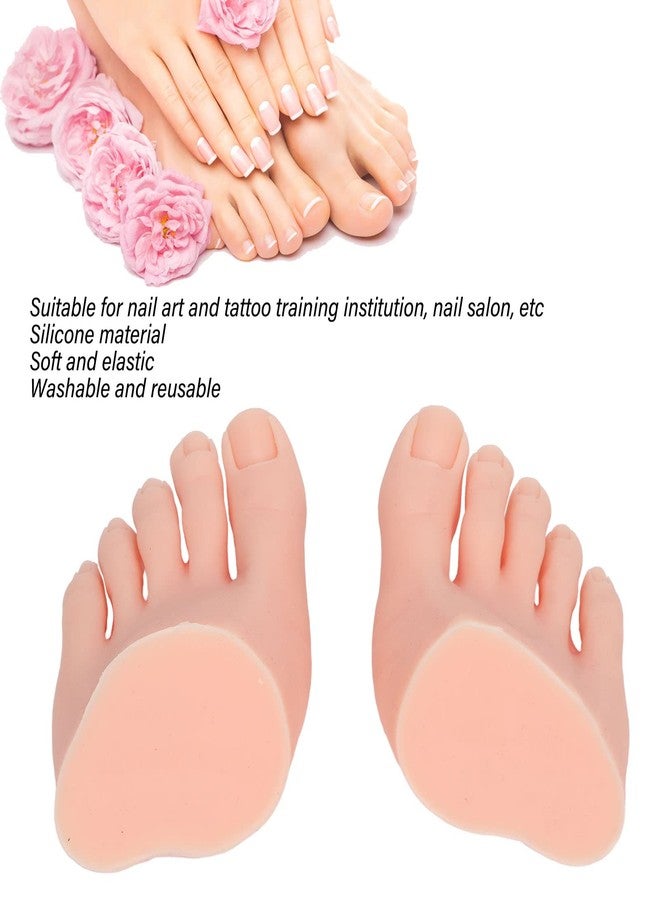 Dpofirs 1 Pair Silicone Practice Foot, Nail Practice Training Fake Half Foot Model, Fake Foot Mode for Acrylic Nails Art Training Display Practice (Light Skin Color) - Image 3