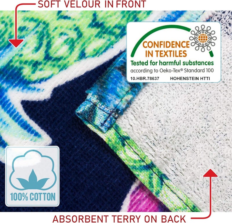 Softerry Colorful Pineapples Beach Towel 30 x 60 inches 100 Cotton 1 Towel 30 x 60 Navy - Image 4